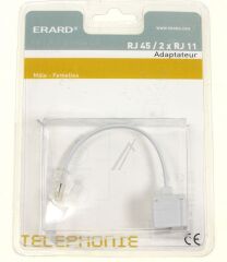 ADAPATEUR RJ45 M&Acirc;LE > 2&times;RJ11 FEMELLES